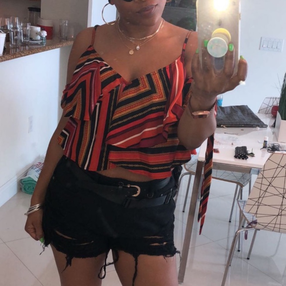 Scarf tie crop top
